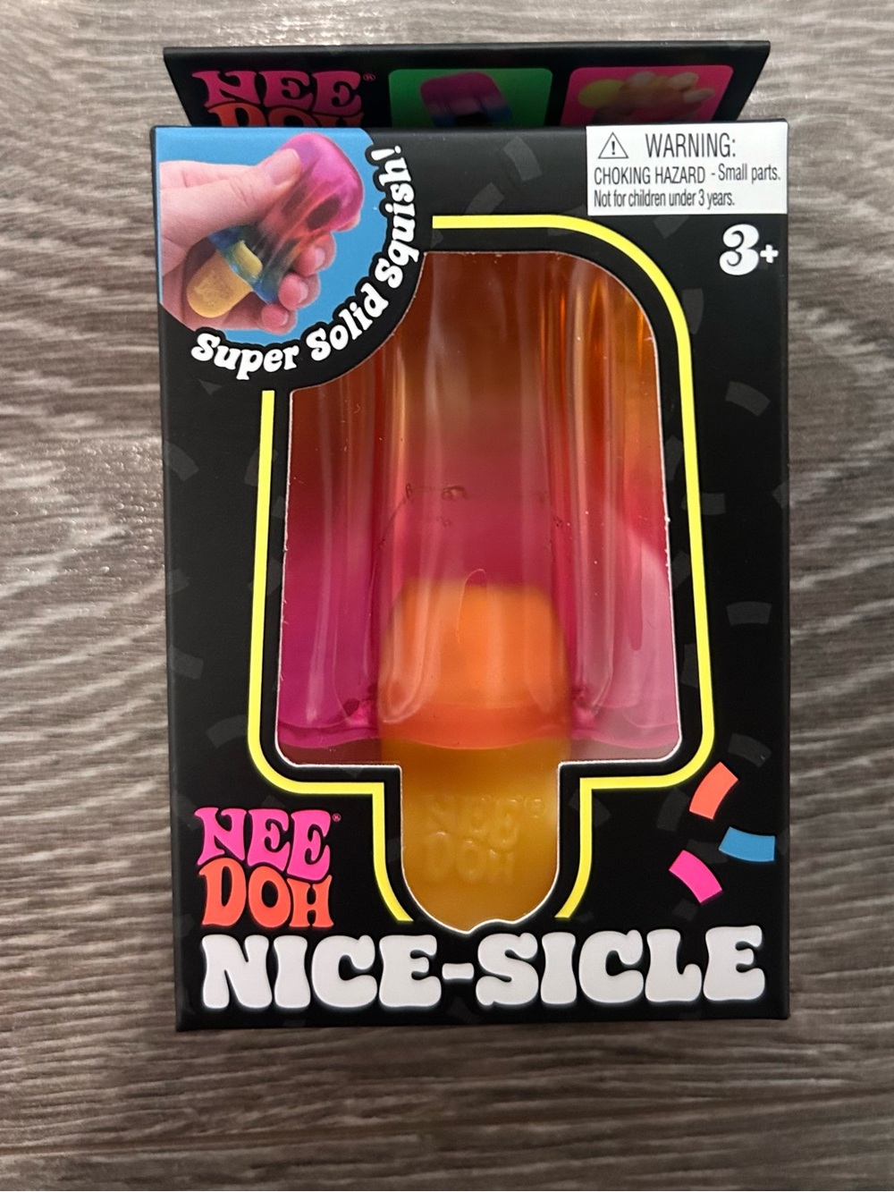 Nice-Sicle NeeDoh Super Solid Squish Toy - Pink & Orange